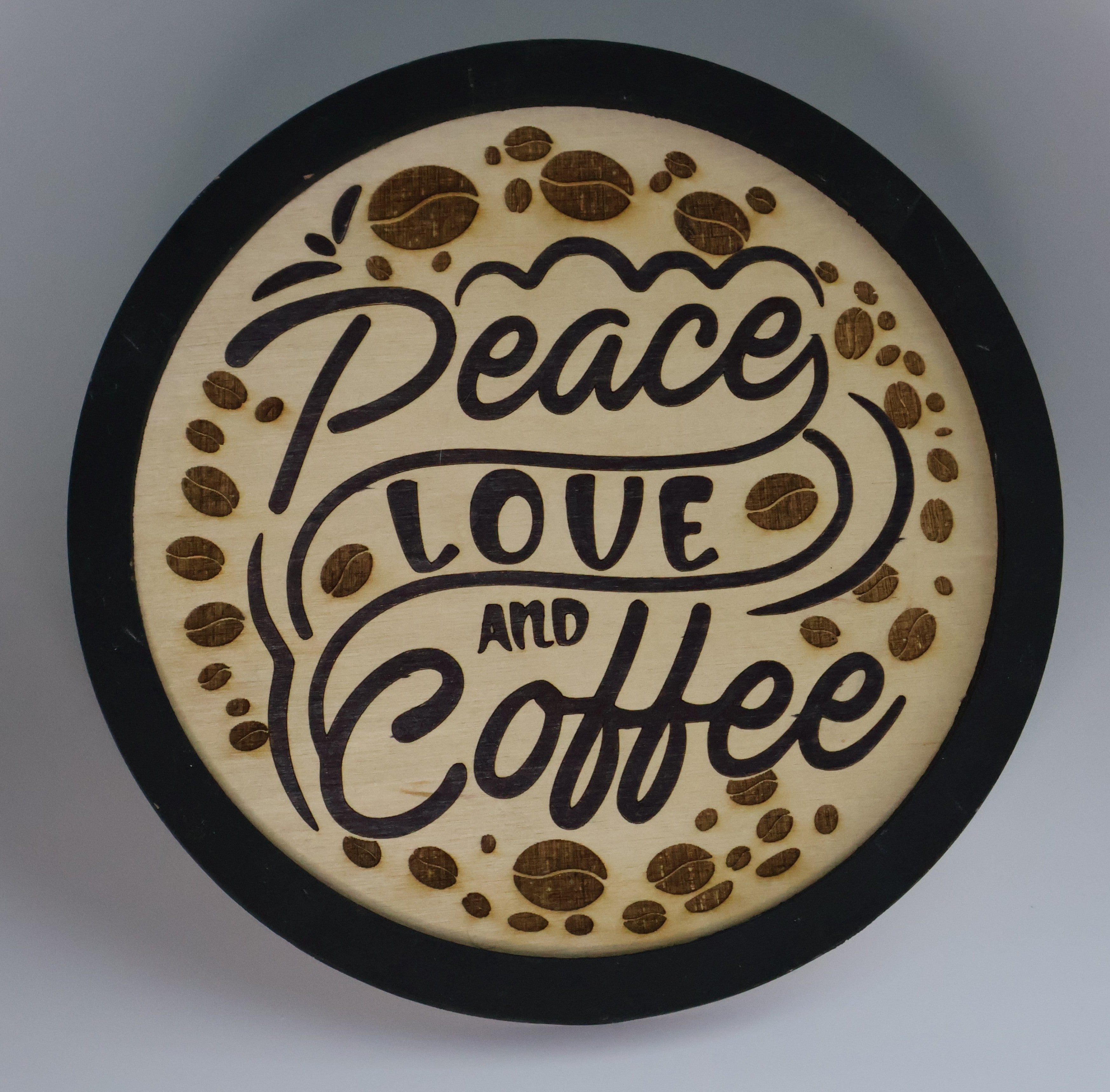 Peace, Love, Coffee Wooden Sign