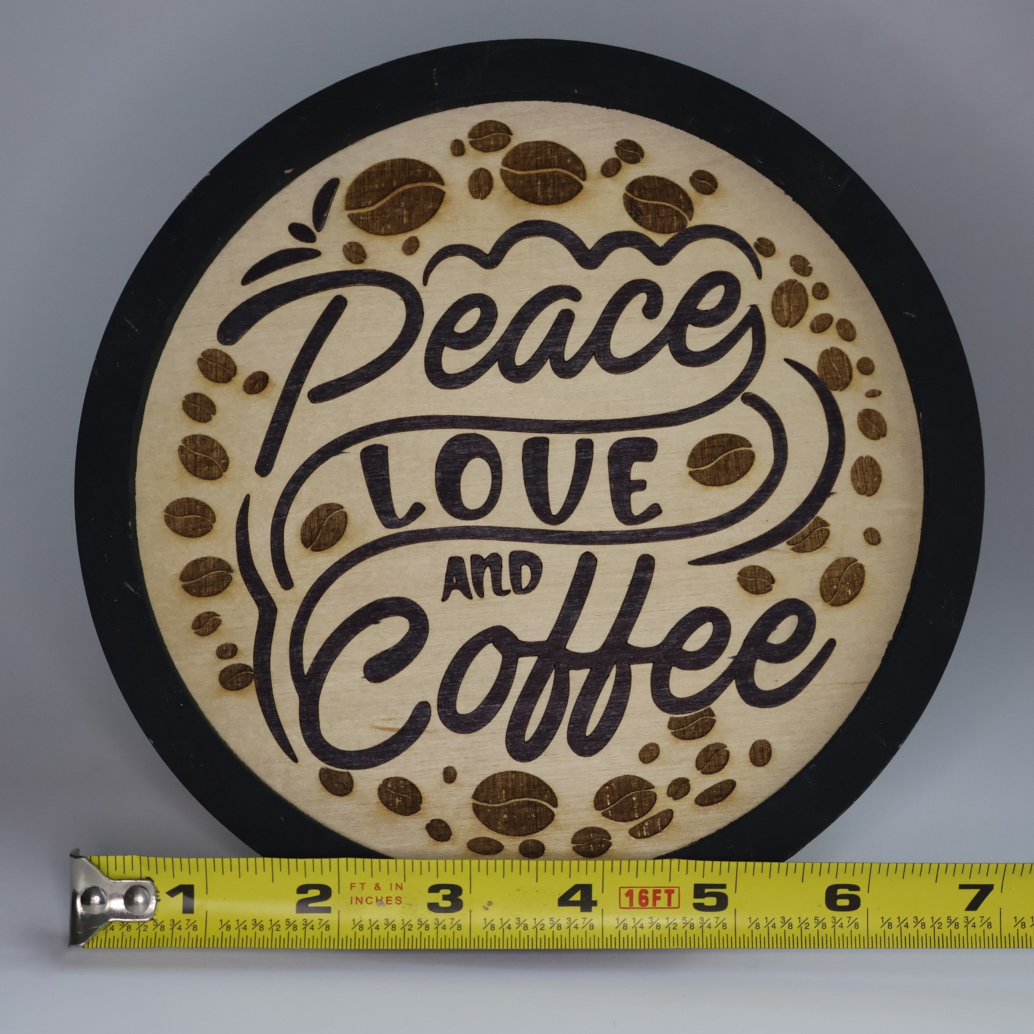 Peace, Love, Coffee Wooden Sign