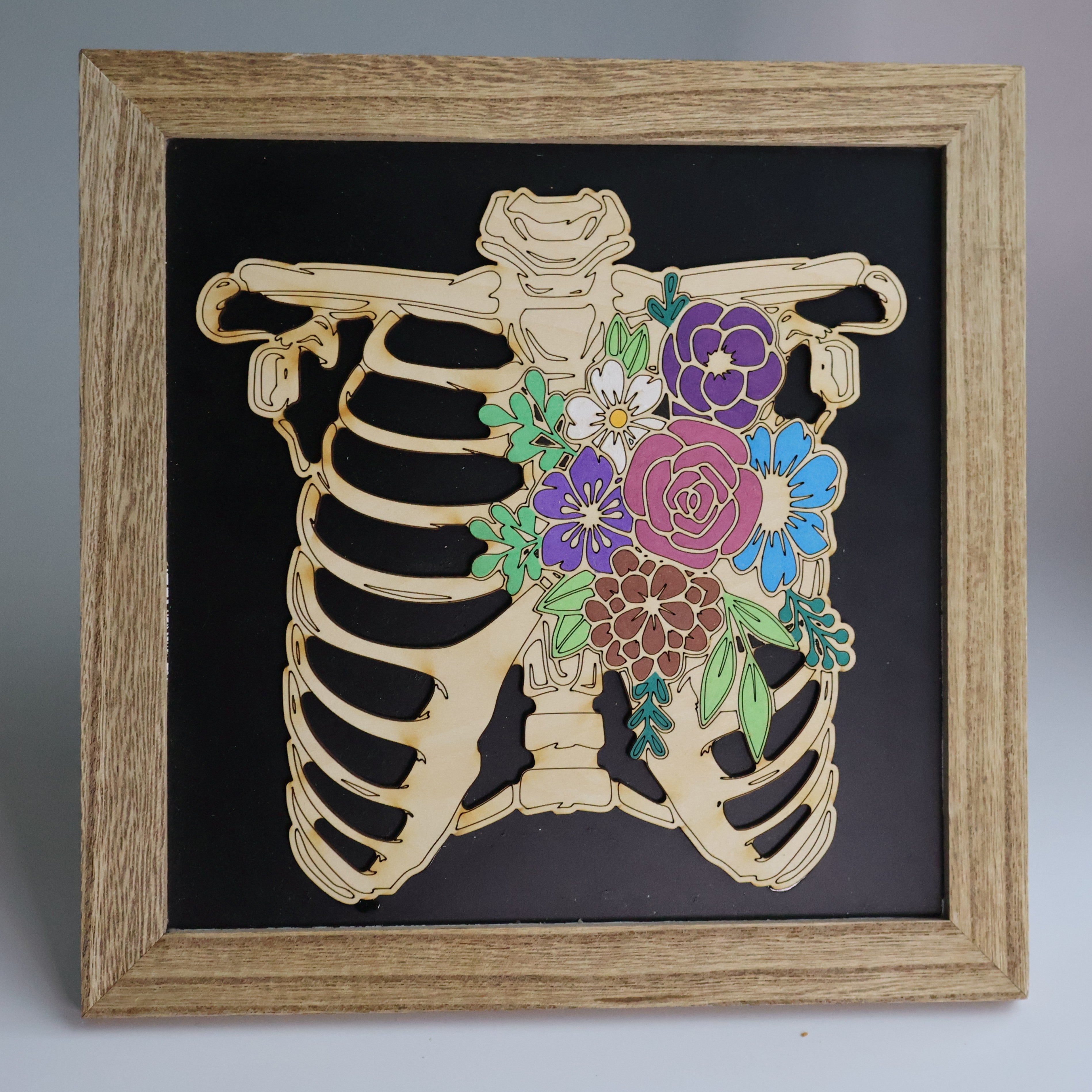 Floral Ribs Wooden Sign