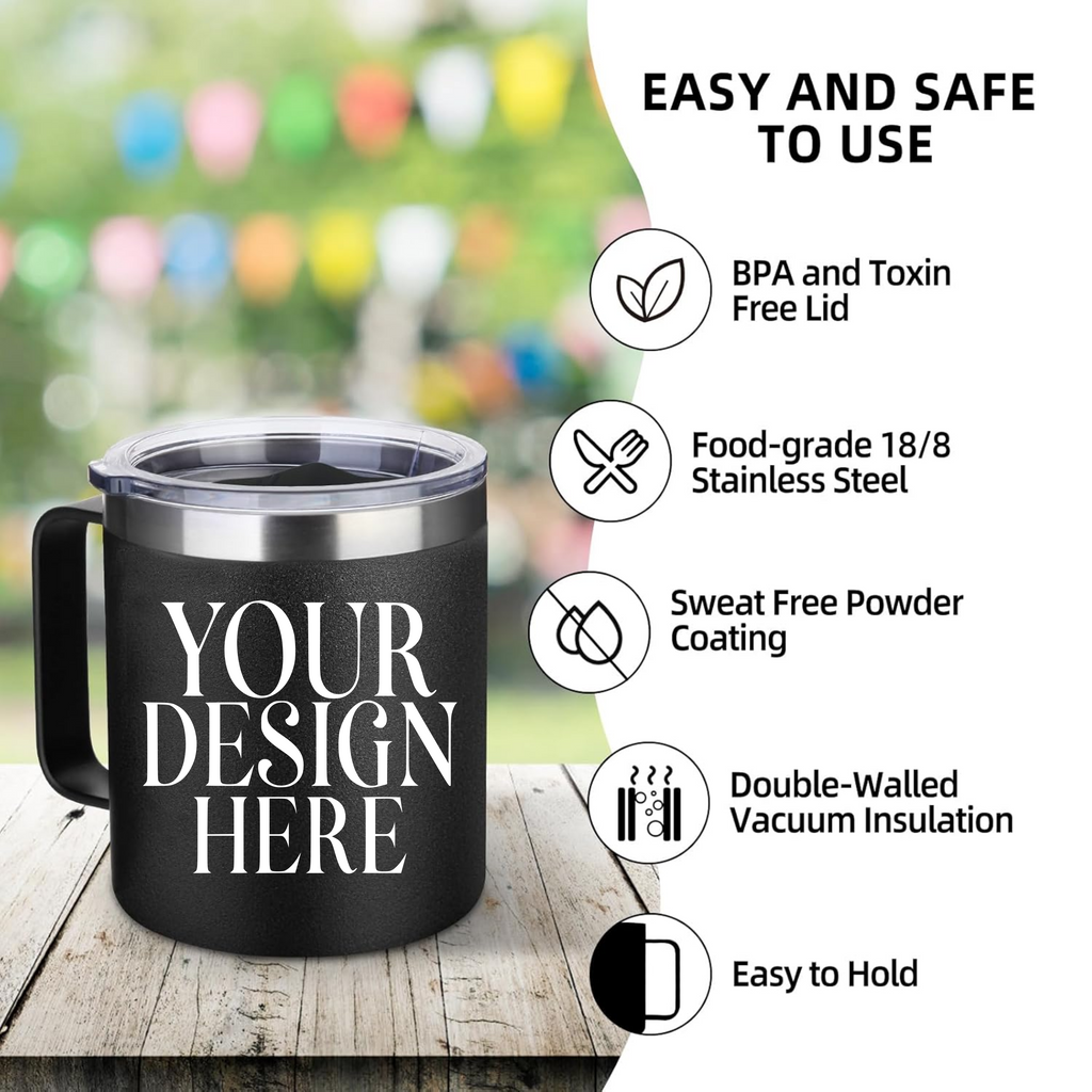 Custom Insulated Stainless Steel Coffee Mug 14oz