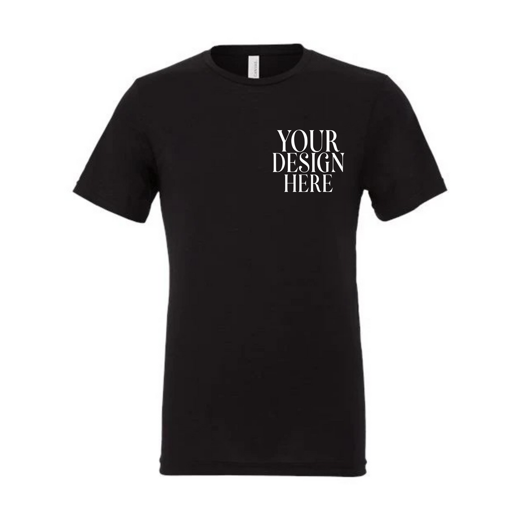 Men’s Custom Tri-Blend T-Shirt Pocket and Full Back Design
