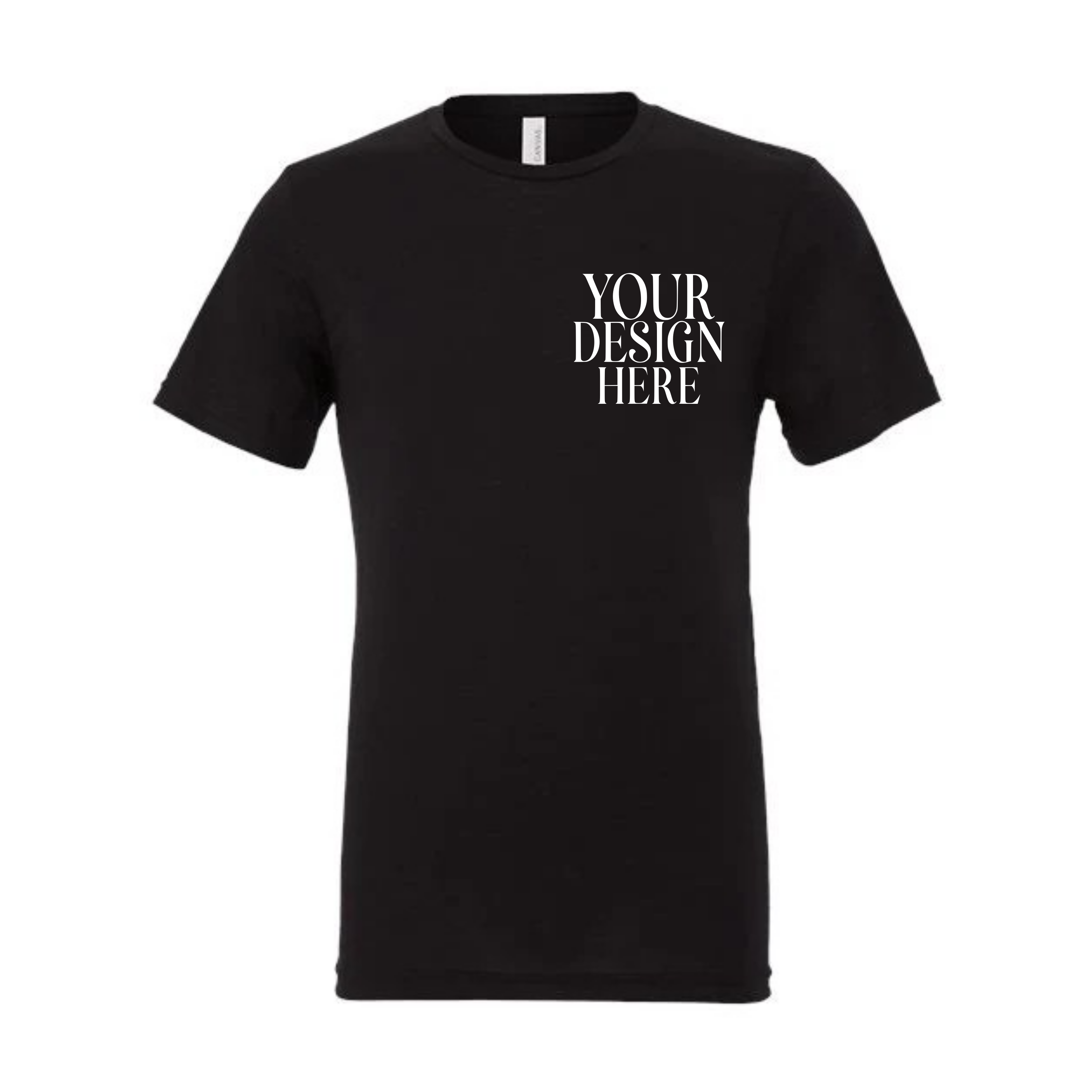Men’s Custom Tri-Blend T-Shirt Pocket and Full Back Design
