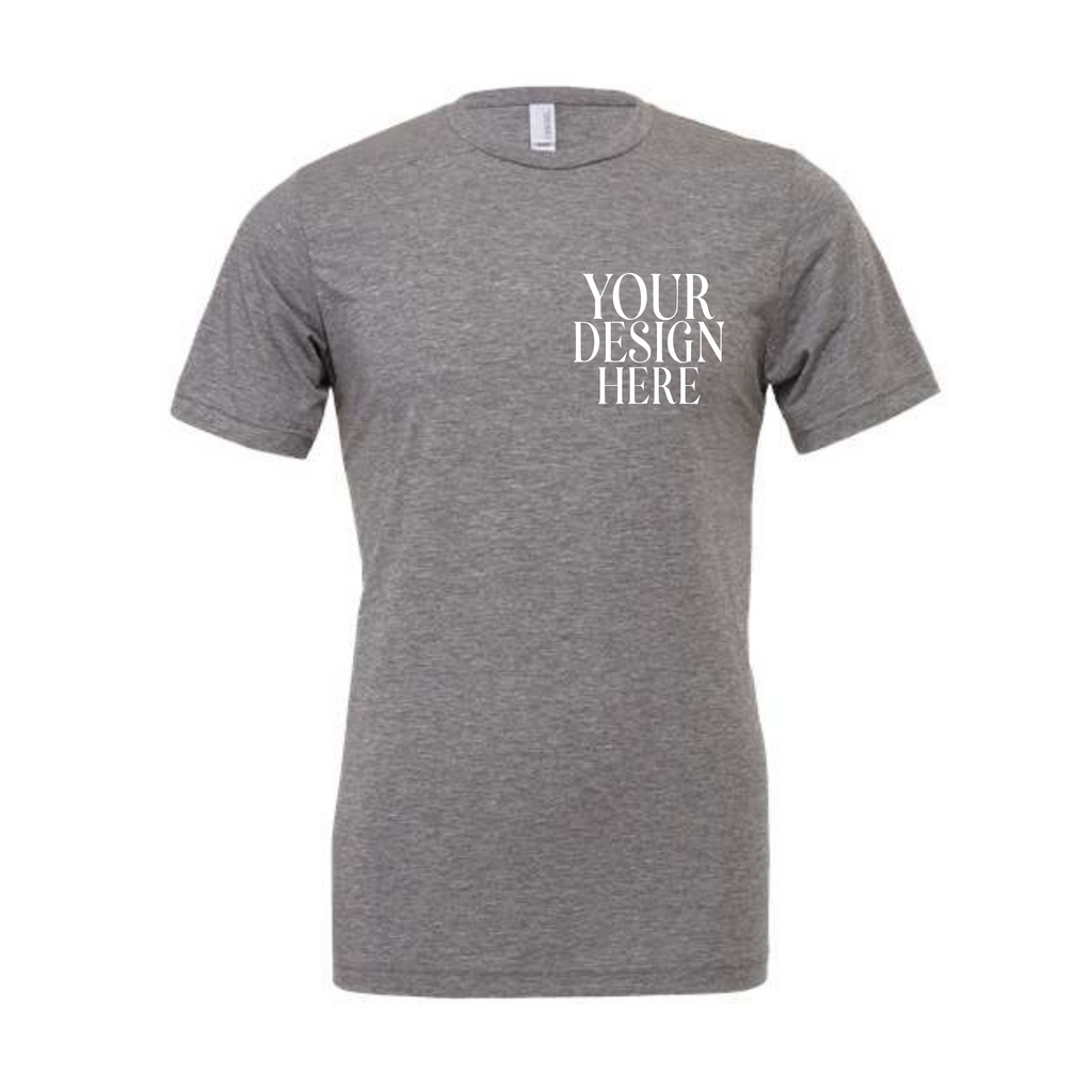 Men’s Custom Tri-Blend T-Shirt Pocket and Full Back Design