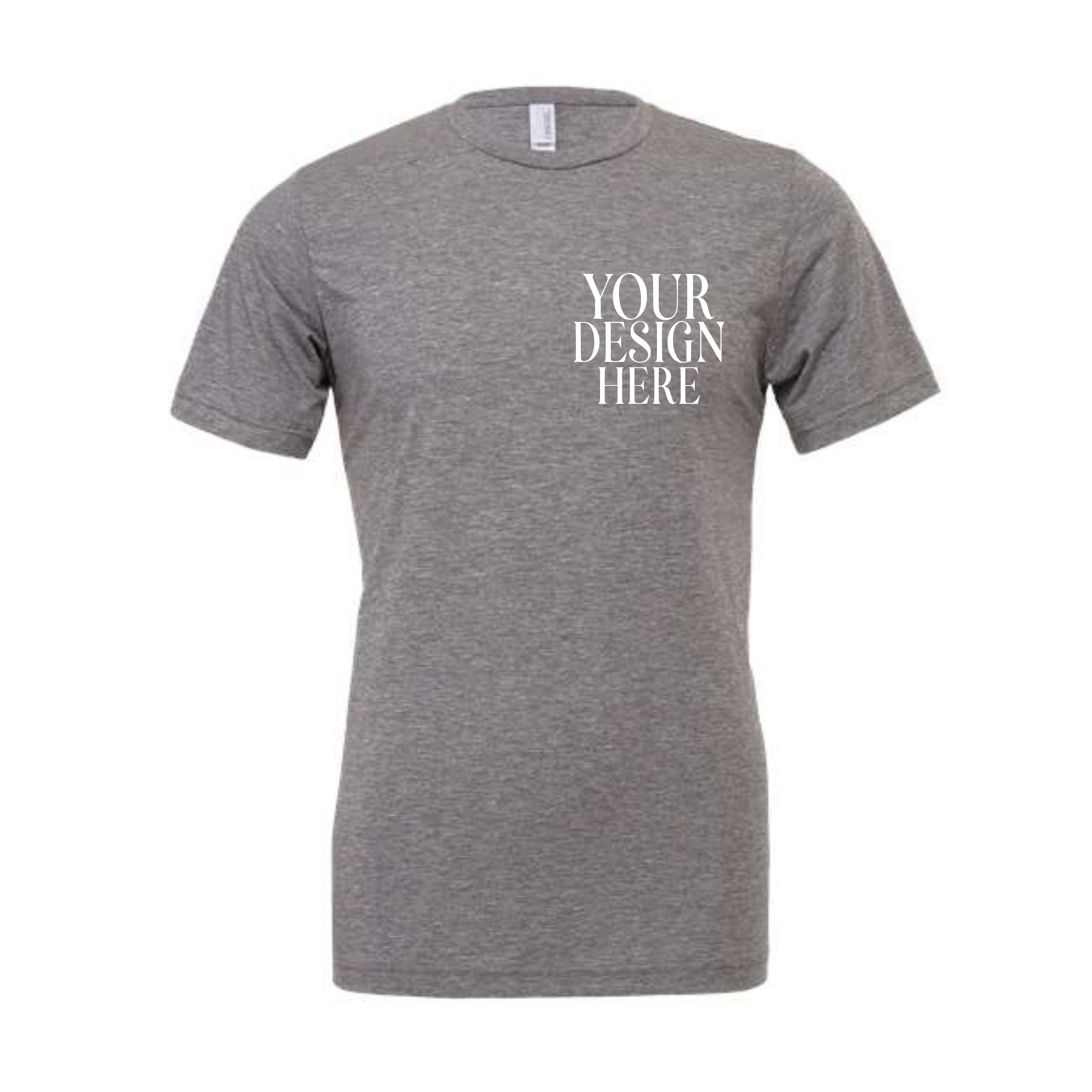 Men’s Custom Tri-Blend T-Shirt Pocket and Full Back Design