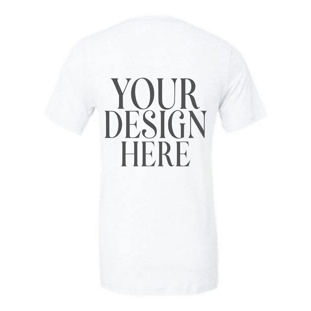 Men’s Custom Tri-Blend T-Shirt Pocket and Full Back Design