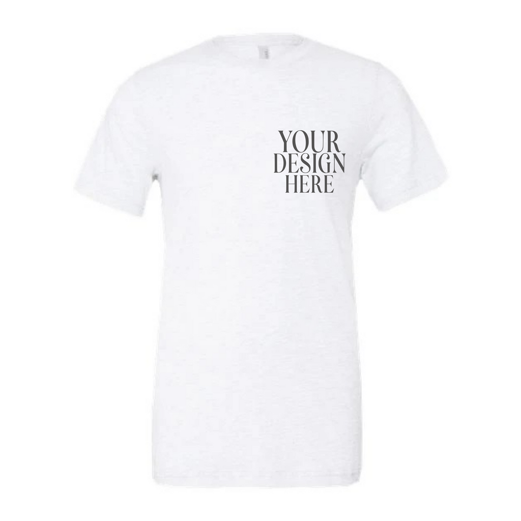 Men’s Custom Tri-Blend T-Shirt Pocket and Full Back Design