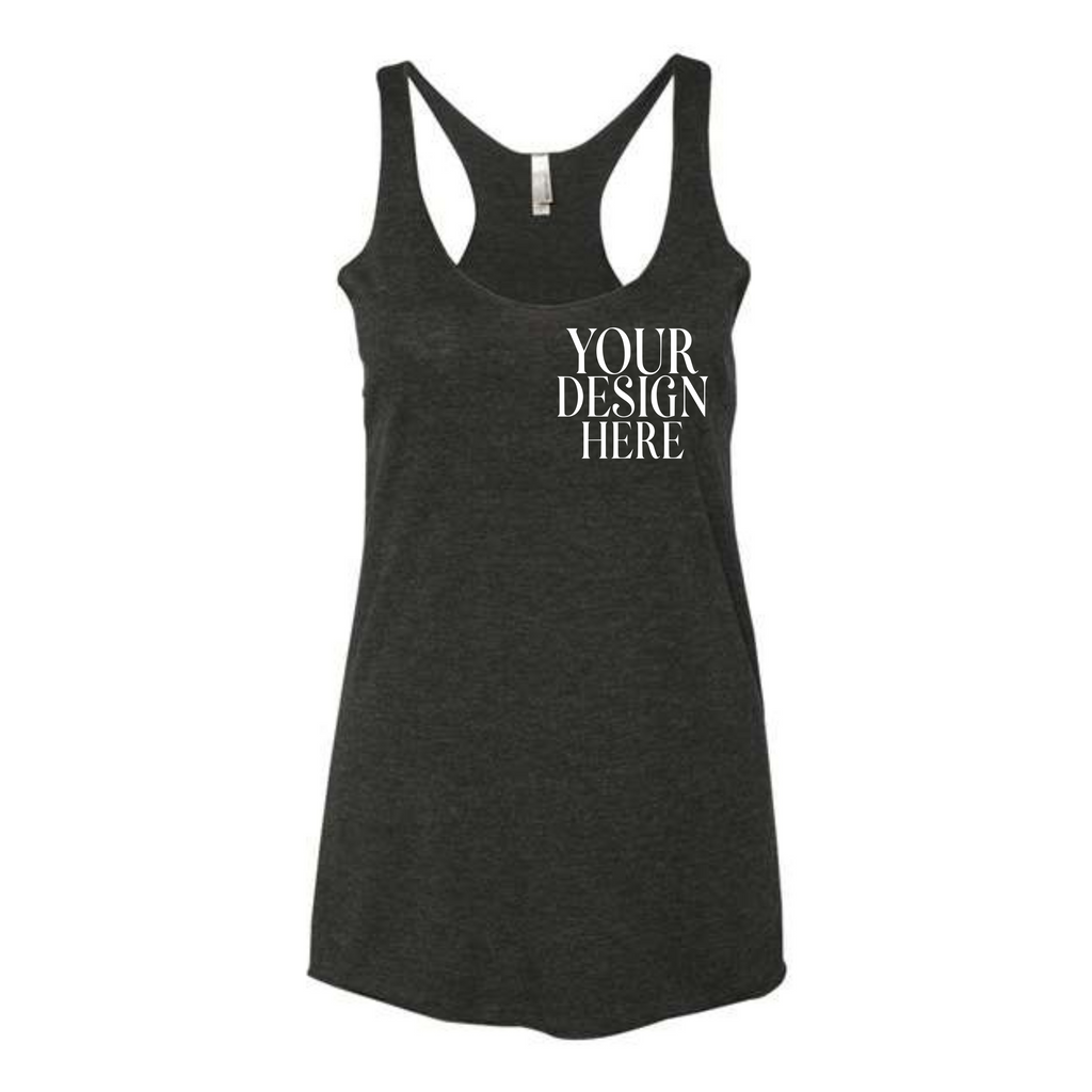 Women’s Custom Tri-Blend Tank Top Pocket and Full Back Design
