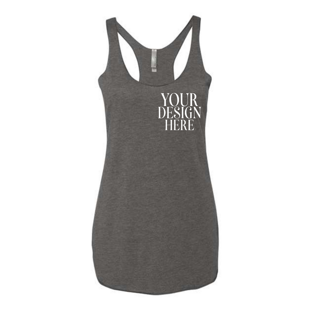 Women’s Custom Tri-Blend Tank Top Pocket and Full Back Design