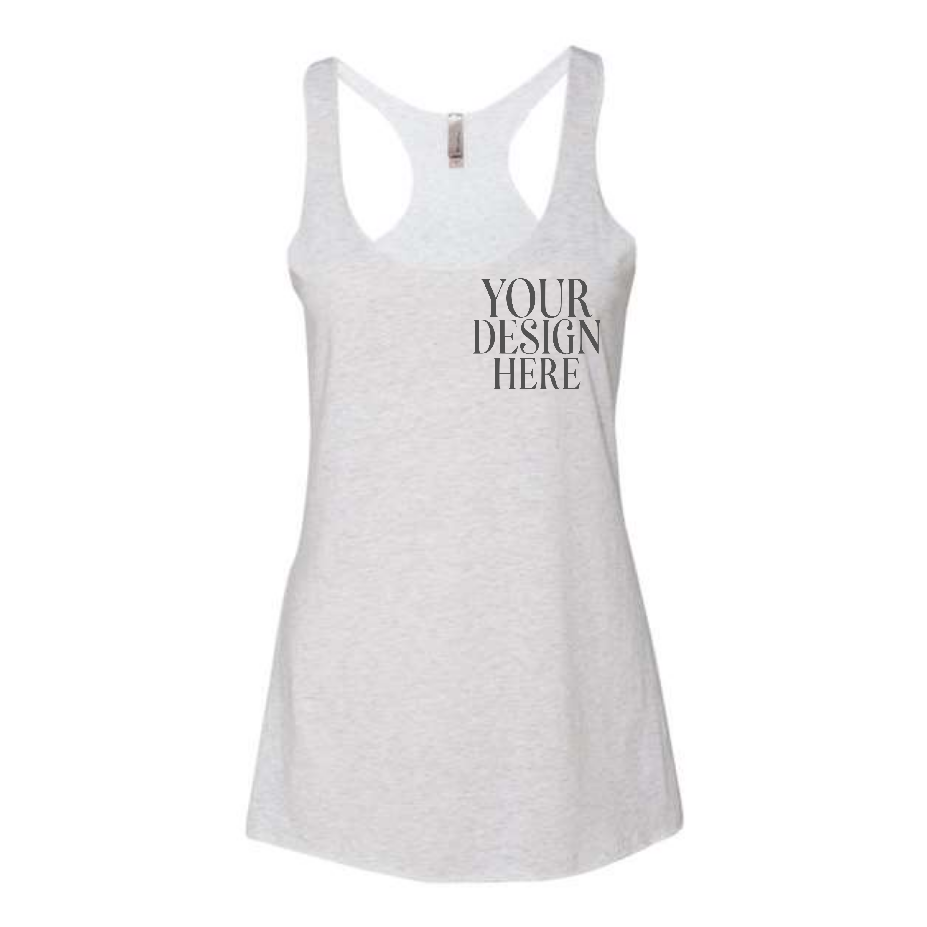 Women’s Custom Tri-Blend Tank Top Pocket and Full Back Design