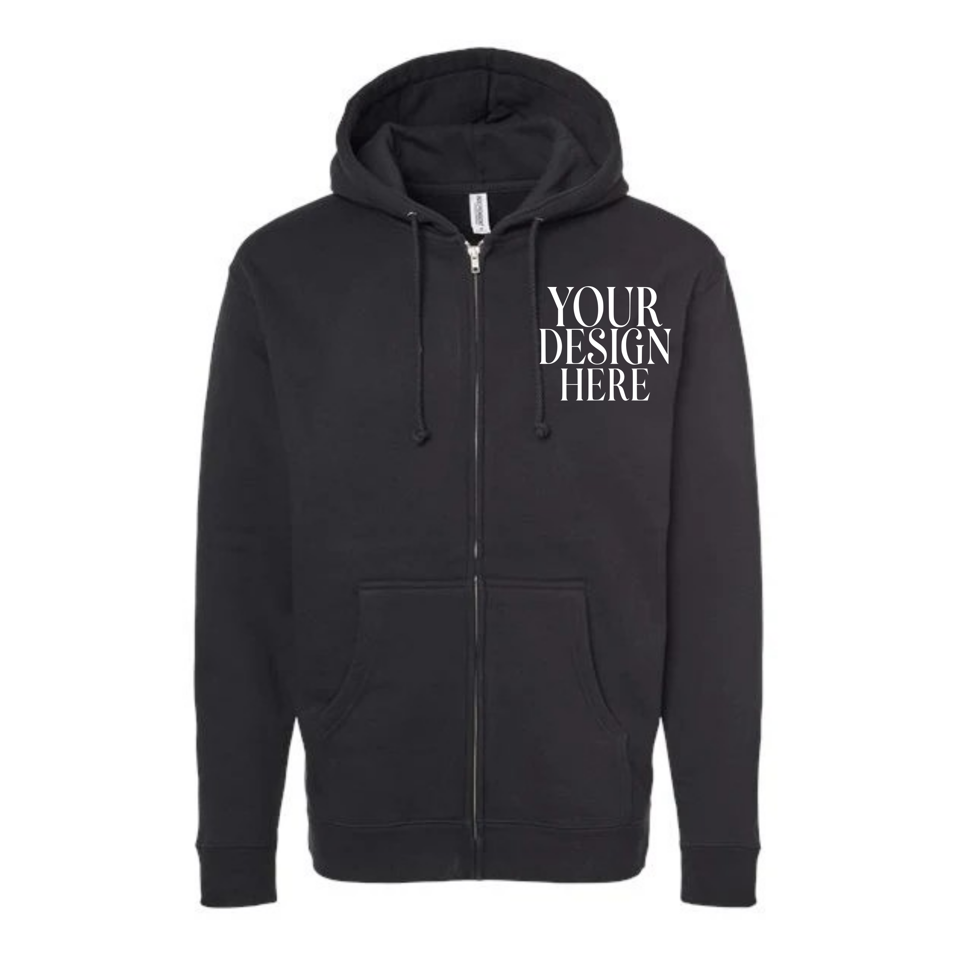 Custom Full Zip Hoodie Pocket and Full Back Design